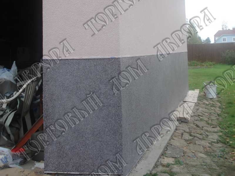 Готовый участок цоколя Мраморная крошка Baumit, производство Австрия